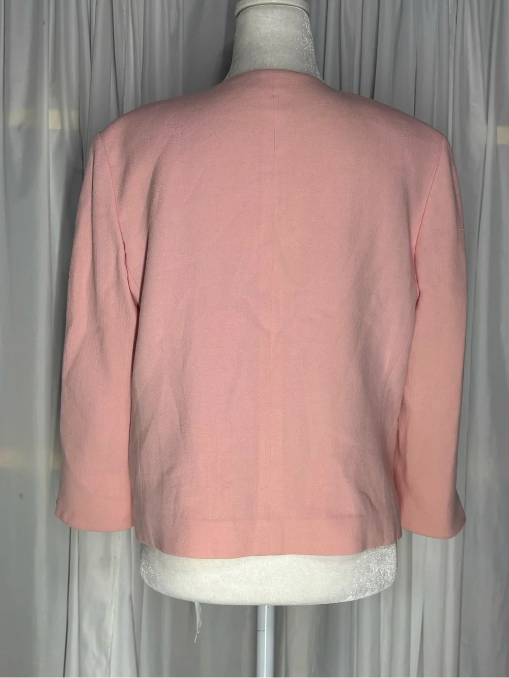 Vintage OSCAR DE LA RENTA Cocktail Wool Blazer Blush Pink 8P Made in Korea